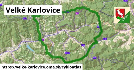 ikona Velké Karlovice: 104 km trás cykloatlas v velke-karlovice
