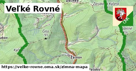 ikona Veľké Rovné: 9,2 km trás zimna-mapa v velke-rovne