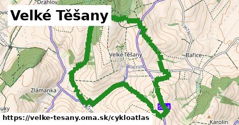 ikona Velké Těšany: 3,7 km trás cykloatlas v velke-tesany