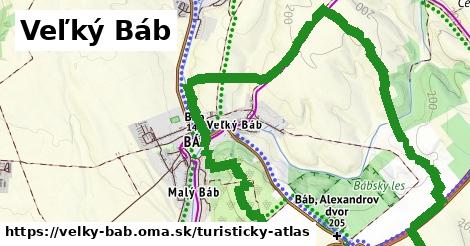 ikona Veľký Báb: 1,50 km trás turisticky-atlas v velky-bab