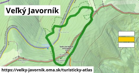 ikona Veľký Javorník: 3,5 km trás turisticky-atlas v velky-javornik