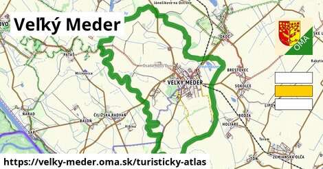 ikona Veľký Meder: 29 km trás turisticky-atlas v velky-meder