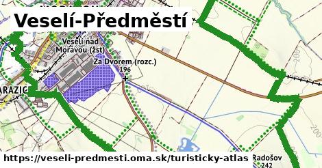ikona Veselí-Předměstí: 7,4 km trás turisticky-atlas v veseli-predmesti