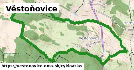 ikona Věstoňovice: 0,94 km trás cykloatlas v vestonovice