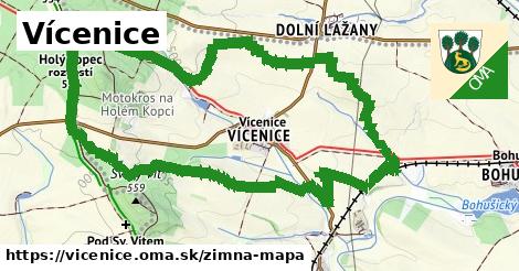 ikona Vícenice: 0 m trás zimna-mapa v vicenice