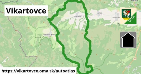 ikona Mapa autoatlas v vikartovce