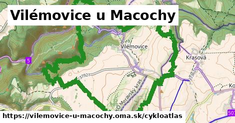 ikona Vilémovice u Macochy: 12,8 km trás cykloatlas v vilemovice-u-macochy