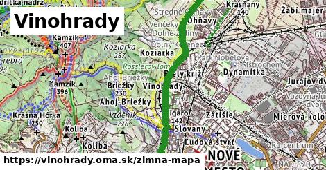 ikona Vinohrady: 14,0 km trás zimna-mapa v vinohrady