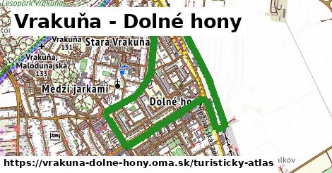 ikona Vrakuňa - Dolné hony: 0 m trás turisticky-atlas v vrakuna-dolne-hony