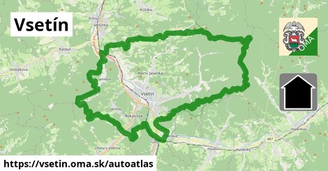 ikona Mapa autoatlas v vsetin