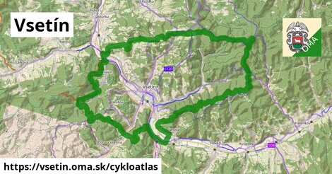 ikona Vsetín: 81 km trás cykloatlas v vsetin