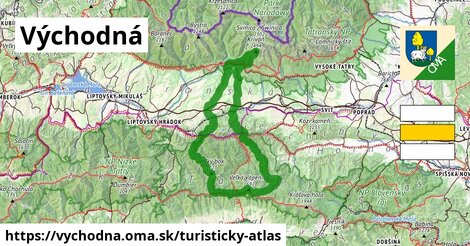 ikona Východná: 92 km trás turisticky-atlas v vychodna