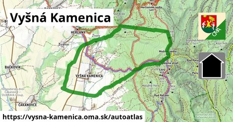 ikona Mapa autoatlas v vysna-kamenica