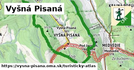 ikona Vyšná Pisaná: 20 km trás turisticky-atlas v vysna-pisana