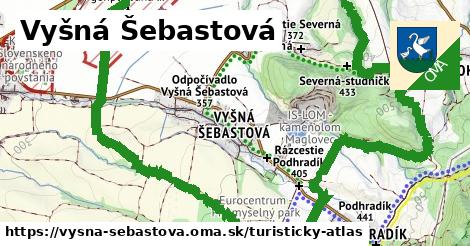 ikona Vyšná Šebastová: 0 m trás turisticky-atlas v vysna-sebastova