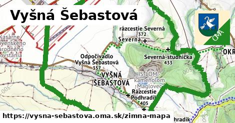 ikona Vyšná Šebastová: 0 m trás zimna-mapa v vysna-sebastova
