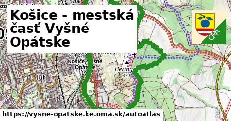 ulice v Košice - mestská časť Vyšné Opátske