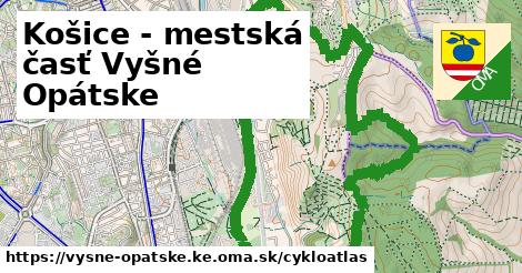 ikona Košice - mestská časť Vyšné Opátske: 7,2 km trás cykloatlas v vysne-opatske.ke