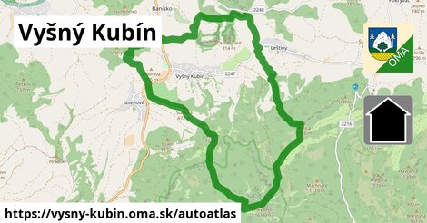 ikona Mapa autoatlas v vysny-kubin