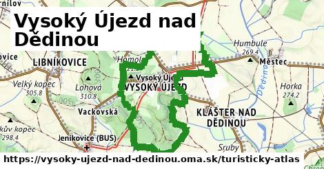 ikona Vysoký Újezd nad Dědinou: 2,2 km trás turisticky-atlas v vysoky-ujezd-nad-dedinou