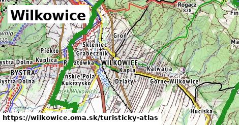ikona Wilkowice: 46 km trás turisticky-atlas v wilkowice