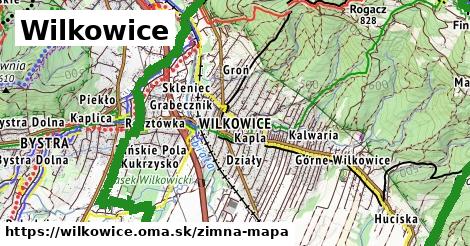 ikona Wilkowice: 5,6 km trás zimna-mapa v wilkowice