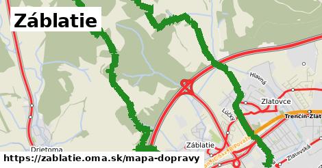 ikona Záblatie: 76 km trás mapa-dopravy v zablatie
