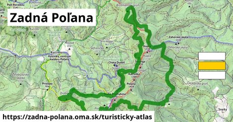 ikona Zadná Poľana: 9,3 km trás turisticky-atlas v zadna-polana
