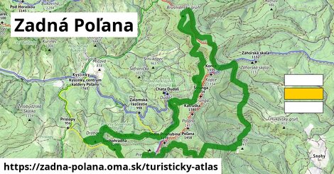 ikona Zadná Poľana: 9,3 km trás turisticky-atlas v zadna-polana