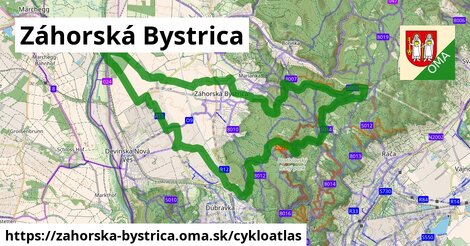 ikona Záhorská Bystrica: 102 km trás cykloatlas v zahorska-bystrica