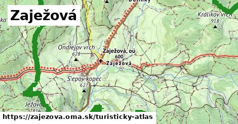 ikona Zaježová: 11,6 km trás turisticky-atlas v zajezova