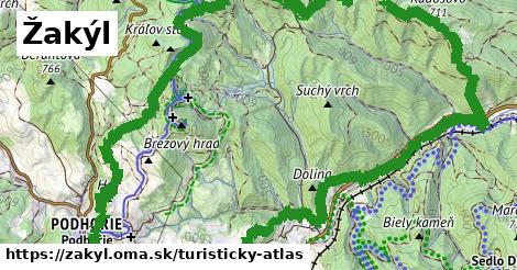 ikona Žakýl: 4,1 km trás turisticky-atlas v zakyl