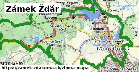 ikona Zámek Žďár: 21 km trás zimna-mapa v zamek-zdar