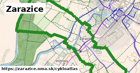 ikona Zarazice: 5,7 km trás cykloatlas v zarazice