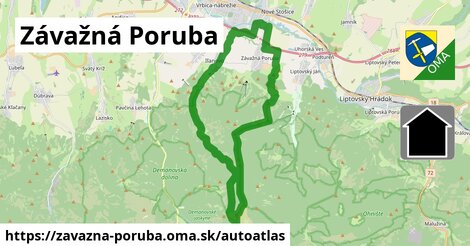 ikona Mapa autoatlas v zavazna-poruba