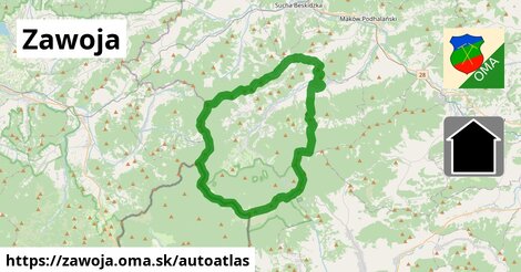 ikona Mapa autoatlas v zawoja