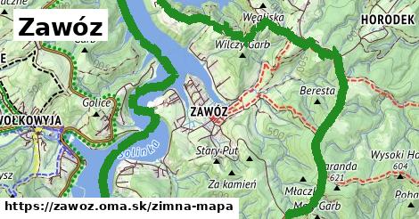 ikona Zawóz: 0 m trás zimna-mapa v zawoz