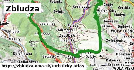 ikona Turistická mapa turisticky-atlas v zbludza