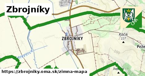 ikona Zbrojníky: 0 m trás zimna-mapa v zbrojniky