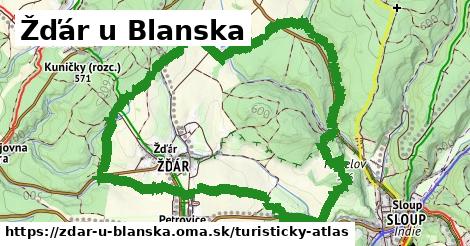 ikona Žďár u Blanska: 1,32 km trás turisticky-atlas v zdar-u-blanska