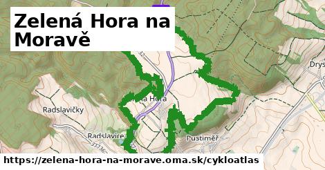 ikona Zelená Hora na Moravě: 3,2 km trás cykloatlas v zelena-hora-na-morave