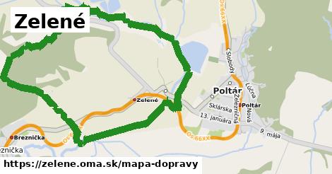 ikona Zelené: 4,3 km trás mapa-dopravy v zelene