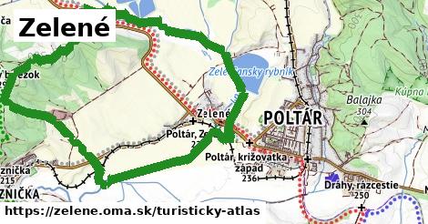 ikona Zelené: 0 m trás turisticky-atlas v zelene