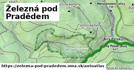 ikona Mapa autoatlas v zelezna-pod-pradedem