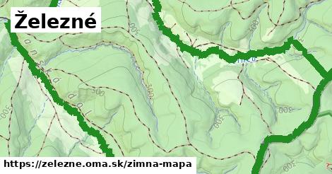 ikona Železné: 0 m trás zimna-mapa v zelezne