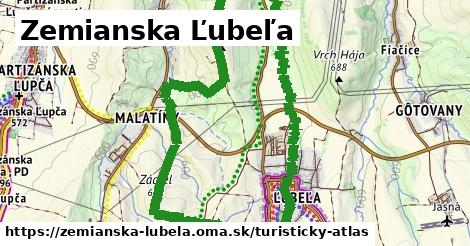 ikona Zemianska Ľubeľa: 0,97 km trás turisticky-atlas v zemianska-lubela