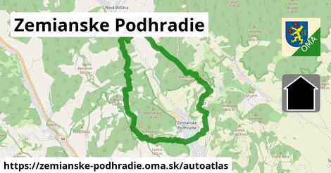 ikona Mapa autoatlas v zemianske-podhradie