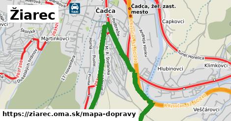 ikona Žiarec: 302 m trás mapa-dopravy v ziarec