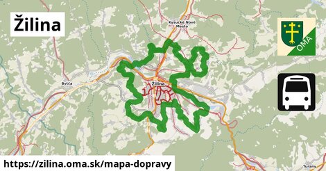 ikona Žilina: 711 km trás mapa-dopravy v zilina
