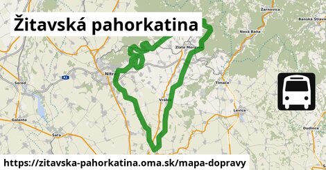 ikona Žitavská pahorkatina: 237 km trás mapa-dopravy v zitavska-pahorkatina